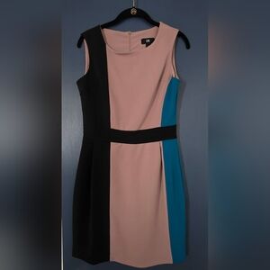 Lux Tri-Tone Colorblock Sleeveless Mini Dress